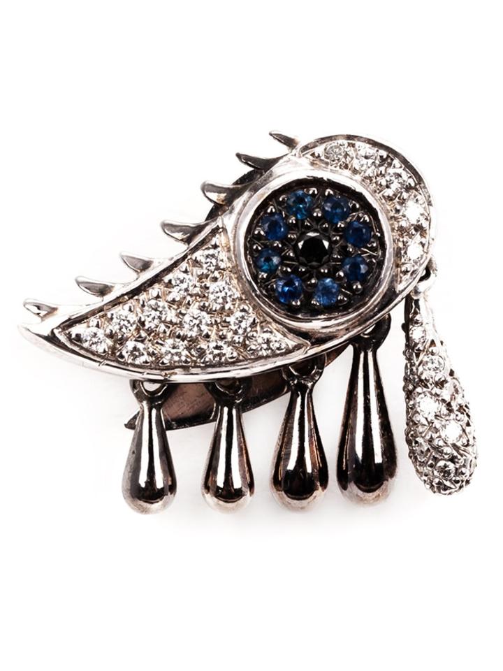 Ileana Makri 18kt White Gold 'crying Eye' Earring - Metallic