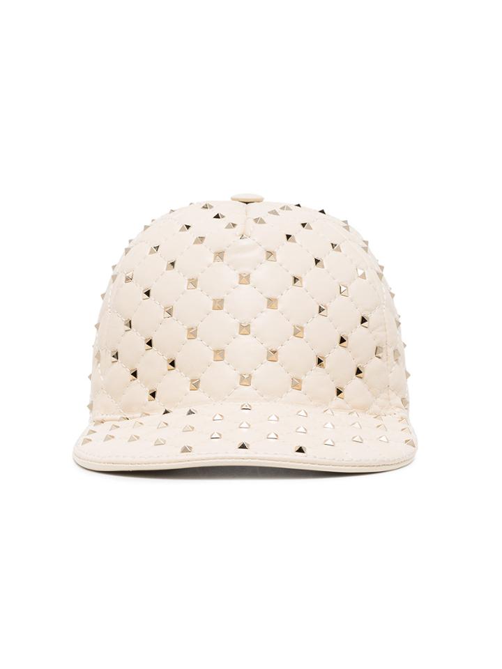 Valentino Cream Rockstud Baseball Cap - Nude & Neutrals