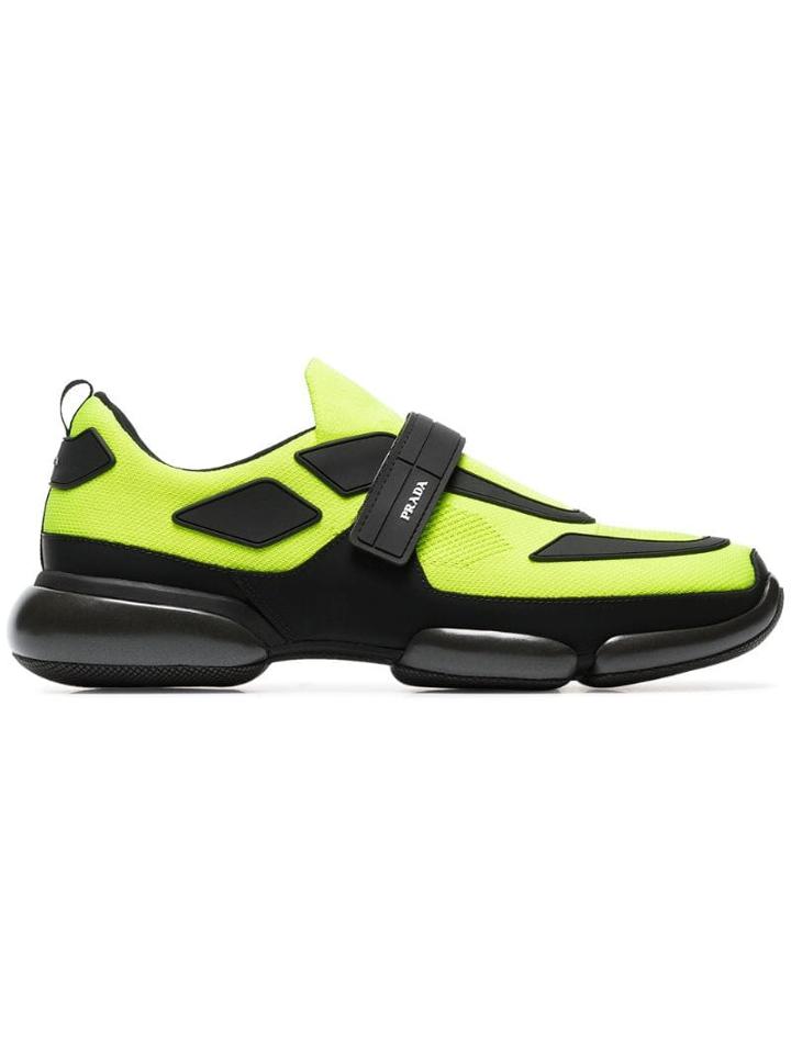 Prada Yellow Cloudbust Knitted Neon Sneakers