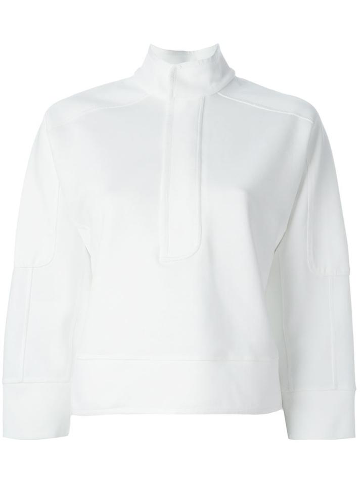 Diesel Black Gold Concealed Button Up Sweater, Women's, Size: 38, White, Cotton/polyester/nylon/polyurethane