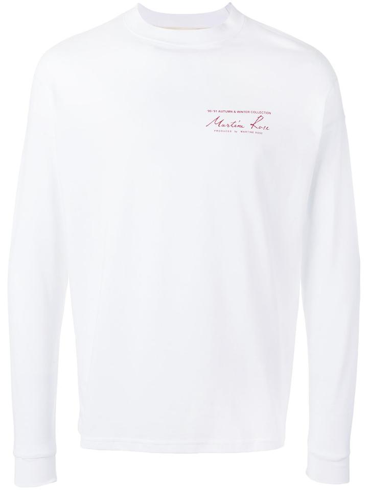 Martine Rose Logo Print Sweatshirt, Adult Unisex, Size: Large, White, Cotton
