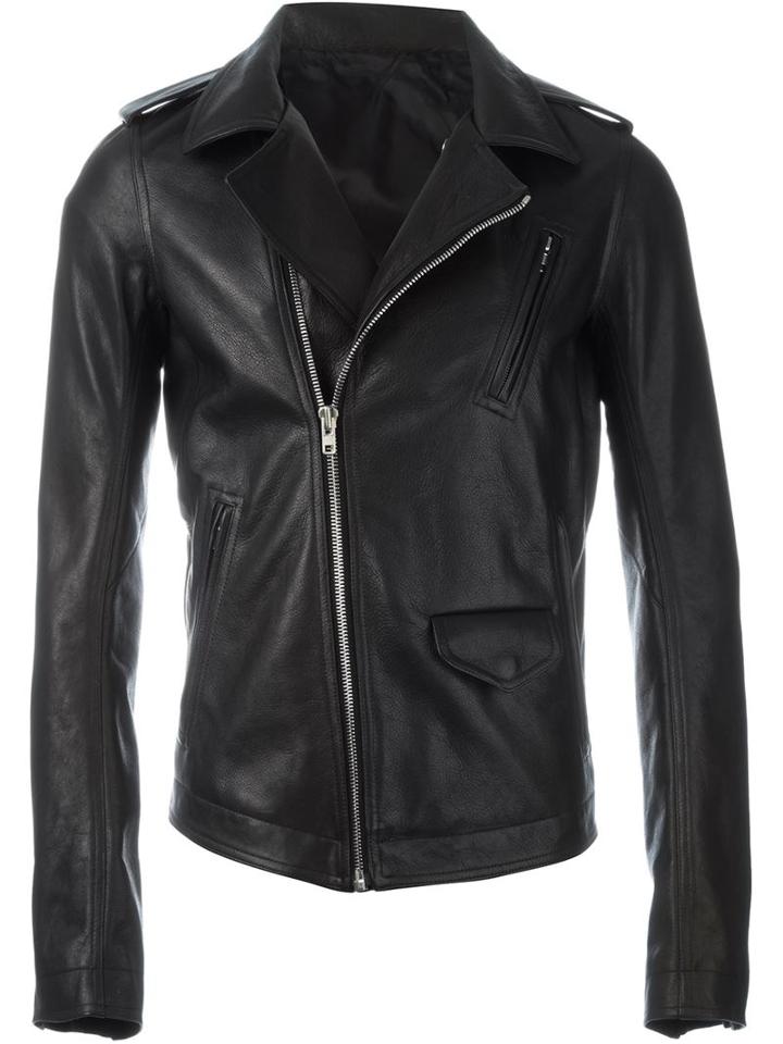 Rick Owens 'stooges' Jacket, Men's, Size: 50, Black, Calf Leather/cotton/cupro/viscose