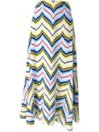 Kenzo Chevron Maxi Skirt, Women's, Size: 34, Silk/polyester