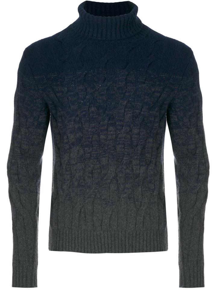 Diesel Marl Stripe Panelled Sweater - Grey