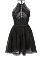 Charo Ruiz Embroidered Trim Mini Dress - Black