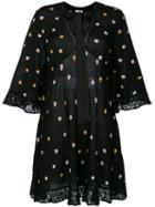 Red Valentino - Floral Printed Flared Dress - Women - Silk/polyester/wool - M, Black, Silk/polyester/wool