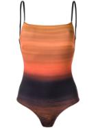 Osklen - Gradient Swimsuit - Women - Polyester/spandex/elastane - M, Yellow/orange, Polyester/spandex/elastane