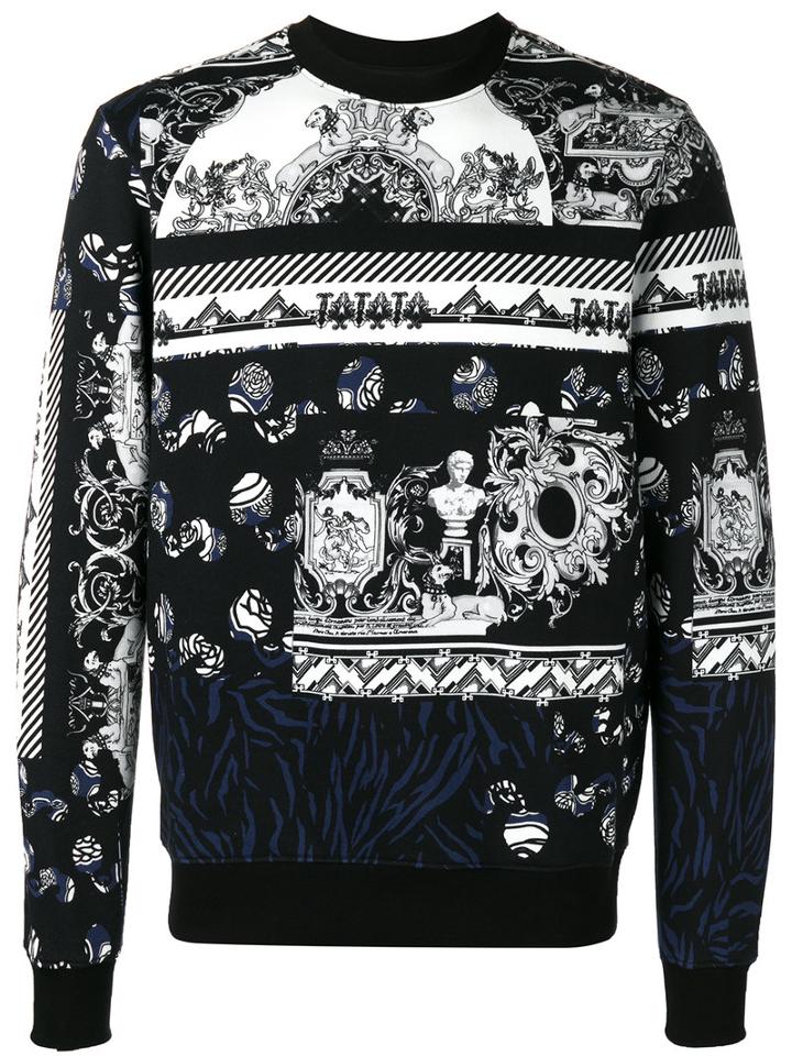 Versus Pattern Knitted Sweater, Men's, Size: Medium, White, Cotton