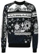 Versus Pattern Knitted Sweater, Men's, Size: Medium, White, Cotton
