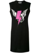 Mcq Alexander Mcqueen - Lightning Bolt T-shirt Dress - Women - Cotton - S, Black, Cotton