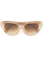 Oscar De La Renta Holly Large Cat Eye Sunglasses - Brown