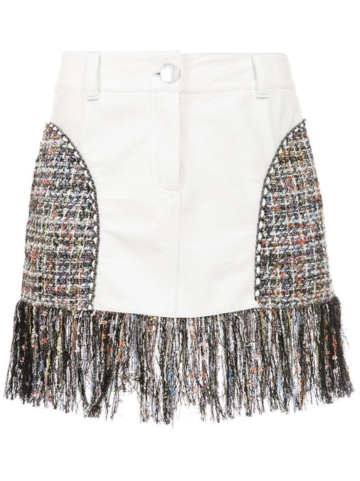Andrea Bogosian Short Skirt With Fringes - White