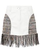 Andrea Bogosian Short Skirt With Fringes - White