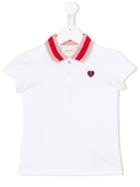 Gucci Kids Embroidered Heart Polo Shirt, Girl's, Size: 8 Yrs, White