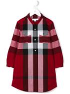 Burberry Kids Checked Shirt Dress, Girl's, Size: 12 Yrs, Red