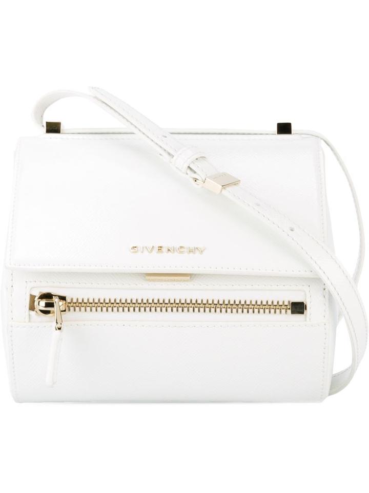Givenchy Small Pandora Box Shoulder Bag, Women's, White, Calf Leather