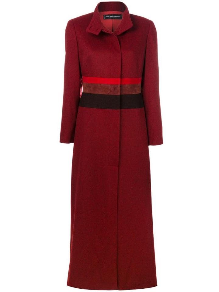 Jean Louis Scherrer Pre-owned Striped Detail Military Coat - Red