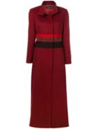 Jean Louis Scherrer Pre-owned Striped Detail Military Coat - Red