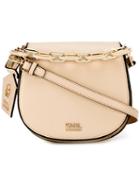 Karl Lagerfeld - Logo Plaque Crossbody Bag - Women - Calf Leather - One Size, Nude/neutrals, Calf Leather