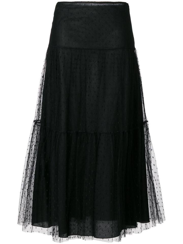Red Valentino Tulle Midi Skirt - Black