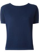 Zanone Short Sleeved Knit Top, Women's, Size: 42, Blue, Cotton