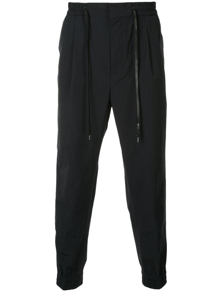 Monkey Time Drawstring Waist Track Pants - Black