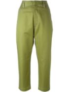 Golden Goose Deluxe Brand Cropped Trousers, Women's, Size: Large, Green, Cotton/polyester