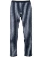 Coohem Striped Tweed Pants, Men's, Size: 46, Blue, Cotton/linen/flax/nylon/polyester