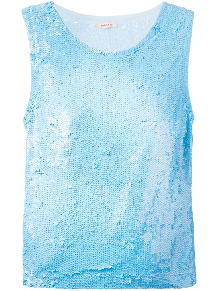 P.a.r.o.s.h. Sequin Tank Top, Women's, Size: Medium, Blue, Pvc/polyamide/spandex/elastane