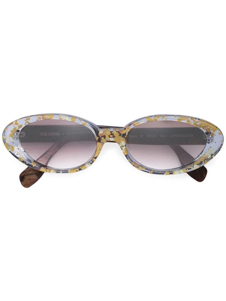 Rosie Assoulin Oval Sunglasses - Yellow