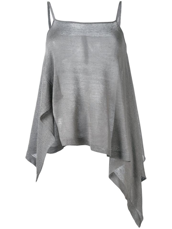 Forme D'expression - Asymmetric Camisole Top - Women - Linen/flax/viscose - Xs, Grey, Linen/flax/viscose