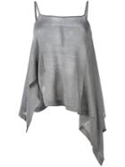 Forme D'expression - Asymmetric Camisole Top - Women - Linen/flax/viscose - Xs, Grey, Linen/flax/viscose