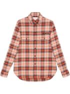 Gucci Check Cotton Shirt With Paramount Logo - Neutrals