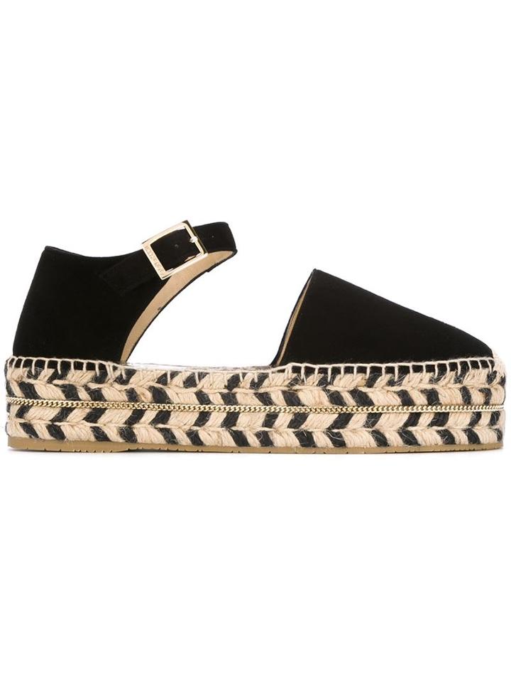 Jimmy Choo Delfine Espadrilles, Women's, Size: 40, Black, Leather/suede/rubber/jute