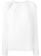 Michael Michael Kors Raglan Slit Blouse, Women's, Size: Xxs, White, Polyester/spandex/elastane