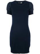 Love Moschino - Fitted Puff Sleeve Dress - Women - Polyester/virgin Wool - 44, Blue, Polyester/virgin Wool