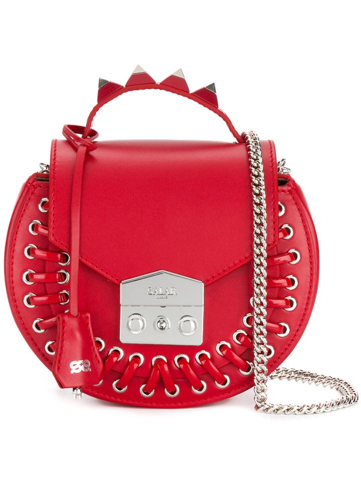 Salar Rivet Detail Shoulder Bag - Red
