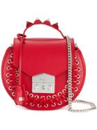 Salar Rivet Detail Shoulder Bag - Red