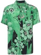 Osklen - Floral Print Shirt - Men - Silk - M, Green, Silk