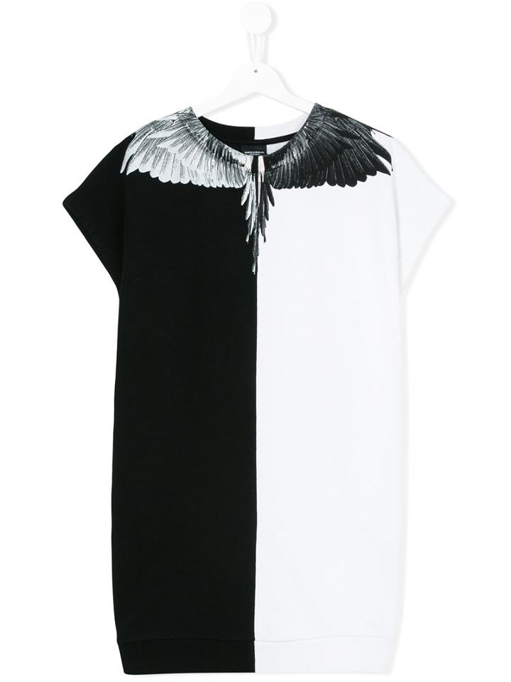 Marcelo Burlon County Of Milan Kids - Panel T-shirt Dress - Kids - Cotton/polyester - 14 Yrs, White