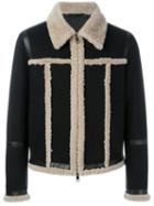 Neil Barrett Shearling Jacket, Men's, Size: Large, Black, Lamb Skin/polyester/viscose/lamb Fur