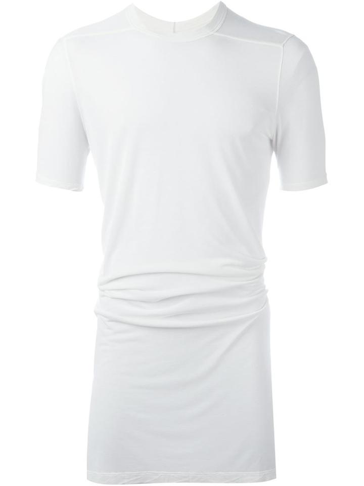 Rick Owens Long Length T-shirt, Men's, Size: Medium, White, Spandex/elastane/viscose