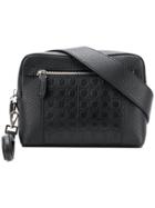 Salvatore Ferragamo Gancio Embossed Crossbody Bag - Black