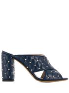 Valentino Rockstud Spike Mules - Blue