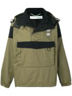 Off-white Hooded Windbreaker - Green