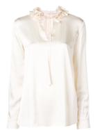 Sonia Rykiel Ruffled Neck Blouse - White