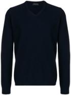 Roberto Collina Fine Knit V-neck Sweater - Blue