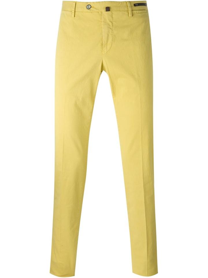 Pt01 Classic Chinos, Men's, Size: 52, Yellow/orange, Cotton/linen/flax/spandex/elastane