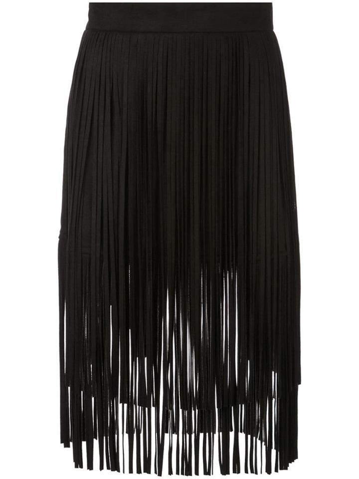 Mother Fringe Skirt - Black