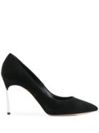 Casadei Suede Blade Heel Pump - Black